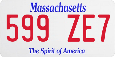 MA license plate 599ZE7