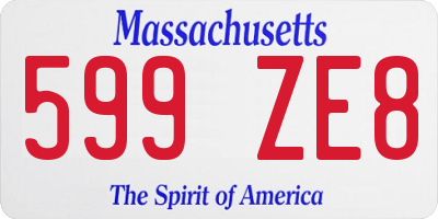 MA license plate 599ZE8