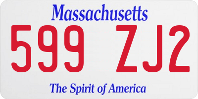 MA license plate 599ZJ2