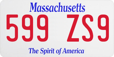 MA license plate 599ZS9
