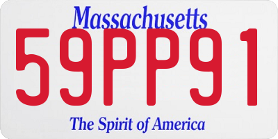 MA license plate 59PP91