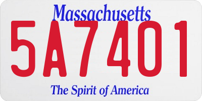 MA license plate 5A7401