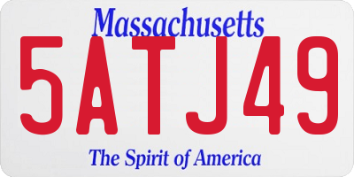 MA license plate 5ATJ49