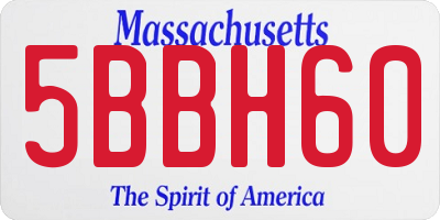 MA license plate 5BBH60