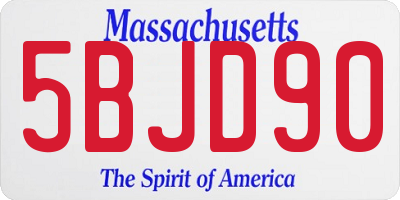 MA license plate 5BJD90