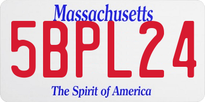 MA license plate 5BPL24