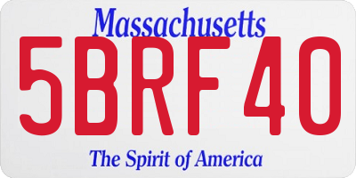 MA license plate 5BRF40