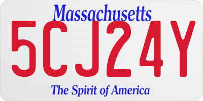 MA license plate 5CJ24Y