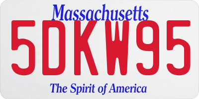 MA license plate 5DKW95