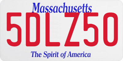 MA license plate 5DLZ50