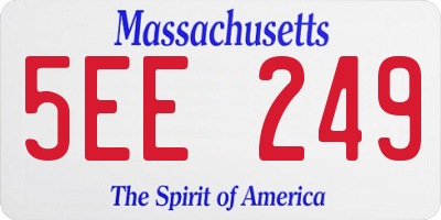 MA license plate 5EE249