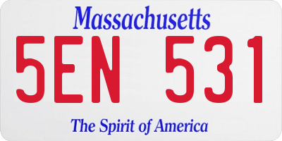 MA license plate 5EN531