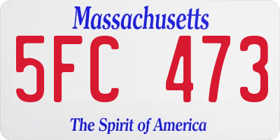 MA license plate 5FC473