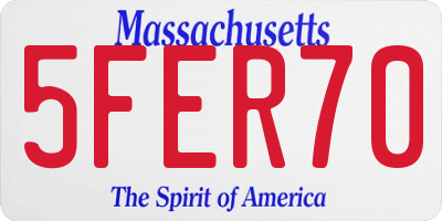 MA license plate 5FER70