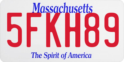 MA license plate 5FKH89