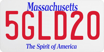 MA license plate 5GLD20