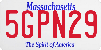 MA license plate 5GPN29