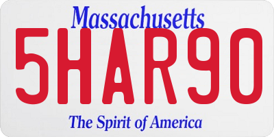 MA license plate 5HAR90