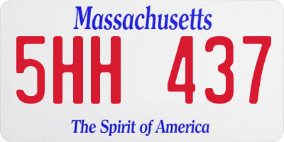 MA license plate 5HH437