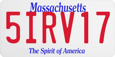 MA license plate 5IRV17
