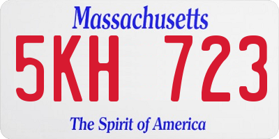 MA license plate 5KH723