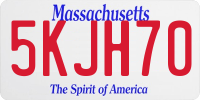 MA license plate 5KJH70