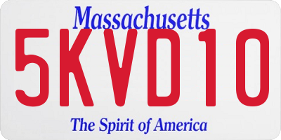 MA license plate 5KVD10