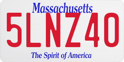 MA license plate 5LNZ40