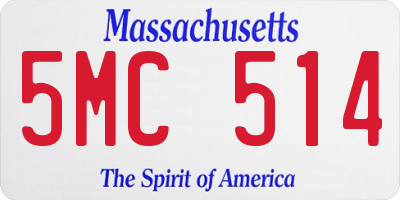 MA license plate 5MC514