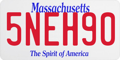 MA license plate 5NEH90