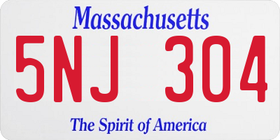 MA license plate 5NJ304