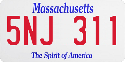 MA license plate 5NJ311