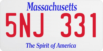 MA license plate 5NJ331