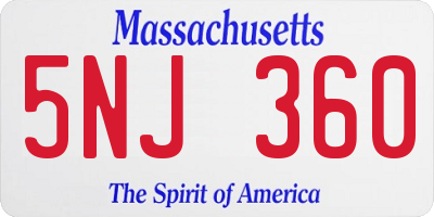 MA license plate 5NJ360