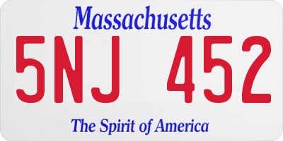 MA license plate 5NJ452