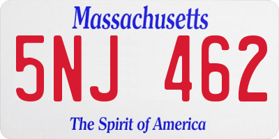 MA license plate 5NJ462