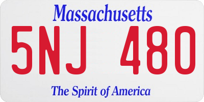 MA license plate 5NJ480