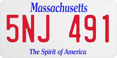 MA license plate 5NJ491