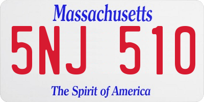 MA license plate 5NJ510