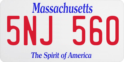 MA license plate 5NJ560