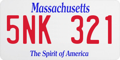 MA license plate 5NK321