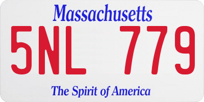 MA license plate 5NL779
