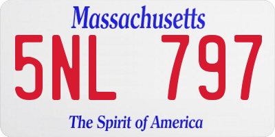 MA license plate 5NL797