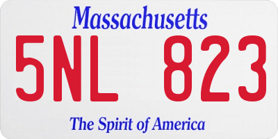 MA license plate 5NL823