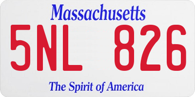 MA license plate 5NL826