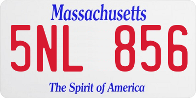 MA license plate 5NL856