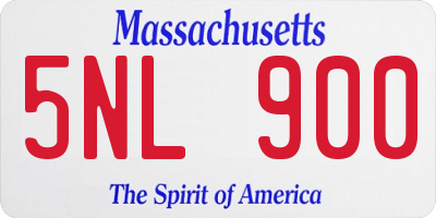 MA license plate 5NL900