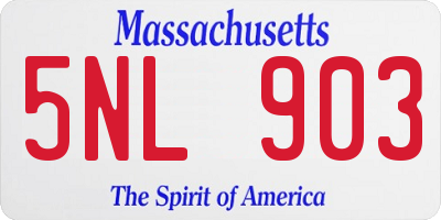 MA license plate 5NL903