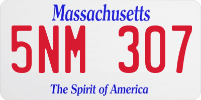 MA license plate 5NM307