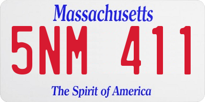 MA license plate 5NM411
